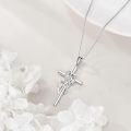 wholesale 925 Sterling Silver Sloth Cross Pendant Necklaces for Women Gift Ideas-0-2