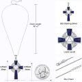 wholesale 925 Sterling Silver & Lapis Lazuli Celtic Cross Trinity Knot Pendant Necklace-0-4