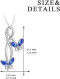 wholesale 925 Sterling Silver Blue Crystal Butterfly Pendant Necklace s for Her-0-3