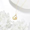 wholesale 14K Gold Heart-Shaped Dog and Girl Charm Pendant Necklace for Women's Gifts-0-2