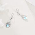 wholesale 925 Sterling Silver Rainbow Moonstone & Larimar Teardrop Infinity Dangle Leverback Earrings Gift for Women-0-3