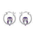 wholesale 925 Sterling Silver Owl Design Circle Studs Earings for Women and Girl's Gift Ideas-0-0
