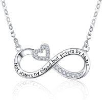 wholesale  Sterling Silver Best Friend Mother Couple Necklace for Women Sisters Mom Lovers Gift -For Sister-Silver