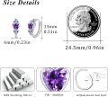 wholesale 925 Sterling Silver Purple Crystal Heart Celtic Knot Huggie Hoop Earrings for Women-0-2