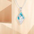 wholesale 925 Sterling Silver Horse Pendant Turquoise Stone Necklace for Women Girls Gifts Mothers Day Birthdays Christmas-0-2