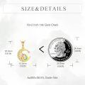 wholesale 14k Gold Unicorn Moon Necklace With Rainbow Mane And Lab Diamond Accents-0-3