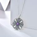wholesale 925 Sterling Silver Purple Amethyst Celtic Knot Pendant Necklace for Women-0-3