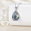 wholesale 925 Sterling Silver Abalone Shell Tree of Life Pendant Necklace with Dancing Figure Design-0-3