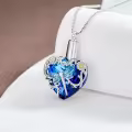 TOUPOP 925 Sterling Silver & Crystal Butterfly/Dragonfly/Hummingbird/Bee Cremation Memorial Necklace-0-2
