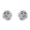 wholesale 925 Sterling Silver Flower Cubic Zirconia Stud Earrings for Women Girls  48x36mm-0-0