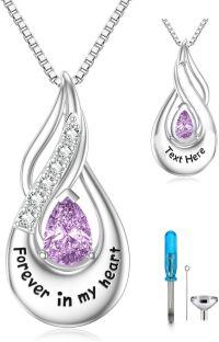 wholesale Sterling Silver Moonstone Opal Turquoise Larimar Black Onyx Cremation Jewelry for Ashes-A 06-June-Alexandrite-A 06-June-Alexandrite Non-custom-Non-custom-A 06-June-Alexandrite Custom-Custom-A 06-June-Alexandrite