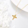 wholesale 14K Gold Diamond Heart & Cross Pendant Necklace for Girls ¨¦????¡è¨¦|?¨¦£¤¡ã ?¡è????-0-2