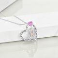 wholesale TOUPOP Daughter Gifts From Dad S925 Sterling Silver Daughter Necklace From Dad I Love You To The Moon And Back Heart Pendant Jewelry -0-3