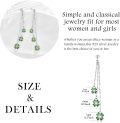 wholesale 925 Sterling Silver Green Enamel Four-Leaf Clover Drop Dangle Stud Earrings for Women St Patrick's Day -0-4
