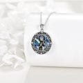wholesale 925 Sterling Silver Virgin Mary Abalone Shell Pendant Necklace for Women-0-2