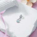 wholesale 925 Sterling Silver Heart-Shaped Blue Moonstone Initial N Charm Pendant Necklace Gift-0-26