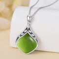 TOUPOP Sterling Silver Natural Gemstone Teardrop Pendant Necklace-0-3