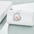wholesale 925 Sterling Silver Heart-Shaped Penguin Pendant Necklace with Cubic Zirconia Gifts for Women-0-3