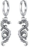 wholesale 925 Sterling Silver Dragon Shape Drop Earrings for Women and Men-0-0