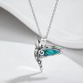 wholesale 925 Sterling Silver Turquoise Hummingbird Pendant Necklace for Women-0-4