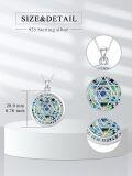 wholesale 925 Sterling Silver Celtic Symbols Pendant Necklace with Blue Shell Inlay and Hexagram Design-0-1