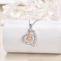wholesale 925 Sterling Silver Heart-Shaped Basketball Player Pendant Necklace - Inspirational Gift for Women and Girls-0-2