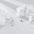 wholesale 925 Sterling Silver Cat Heart Moonstone Stud Earrings for Women Girls Gift-0-2