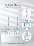 wholesale 925 Sterling Silver Turtle Moonstone Drop Earring Gift for Her-0-1