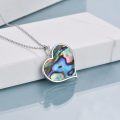 wholesale 925 Sterling Silver Abalone Shell Heart Giraffe Pendant Necklace for Women Mom Daughter Gift-0-4