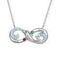 TOUPOP Sterling Silver Birthstones Personalized Infinity Dolphin Necklace-0-0