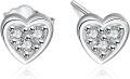 wholesale 925 Sterling Silver Heart-Shaped CZ Stud Earrings - G-H Color I2-I3 Clarity-0-0