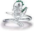 wholesale 925 Sterling Silver Nickel-Free Dinosaur Ring for Women, Lead-Free Hypoallergenic Adjustable Size 7-9, Cute Dino Jewelry Gift-0-0