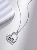 wholesale 925 Sterling Silver Heart-Shaped Love You Forever Highland Cow Pendant Necklace for Women's Gifts-0-1
