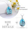 wholesale 925 Sterling Silver Teardrop Turquoise Lotus Flower Pendant Necklaces for Women's s-0-3