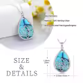 wholesale 925 Sterling Silver Teardrop Turquoise Lotus Flower Pendant Necklaces Wholesale for Women's s-0-3
