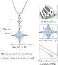 wholesale 925 Sterling Silver Blue Opal Star Pendant Necklace for Women Girls -0-4