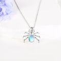 wholesale 925 Sterling Silver Opalite Spider Pendant Necklace for Women Girls-0-1