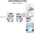 wholesale 925 Sterling Silver Moonstone Tiger Heart Stud Earrings for Women - Hypoallergenic Gift-0-5