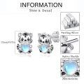 wholesale 925 Sterling Silver Moonstone Tiger Heart Stud Earrings for Women - Hypoallergenic Gift-0-5
