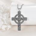 wholesale 925 Sterling Silver Celtic Knot Cross Pendant Necklace with Chain 24-0-2