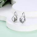 wholesale 925 Sterling Silver Pink Angel Wing Rabbit Hoop Earrings for Women Gifts-0-84