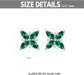 wholesale 14K White Gold Emerald Stud Earrings with CZ for Women Gift-0-2