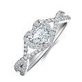 TOUPOP Sterling Silver 1ct Heart Moissanite Women's Engagement Wedding Ring-0-0