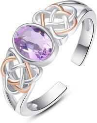 wholesale 925 Sterling Silver Celtic Knot Rings Wholesale With Red Garnet-Purple Alexandrite