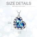 wholesale 925 Sterling Silver Blue Crystal Heart Zodiac Constellation Pendant Necklace-0-2