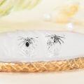 wholesale 925 Sterling Silver Spider Black Onyx Stud Earrings for Women Gift Ideas-0-2