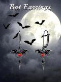 wholesale 925 Sterling Silver Bat Heart Dangle Earrings for Women Gothic Halloween -0-3