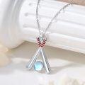 wholesale 925 Sterling Silver Moonstone Crossed Baseball Bats Pendant Necklace for Women Sport Gifts-0-4
