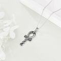 wholesale 925 Sterling Silver Snake Ankh Cross Pendant Necklace for Women-0-2
