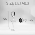 wholesale 925 Sterling Silver Black CZ Cross Stud & Huggie Hoop Earring WholesaleSet for Men/Women-0-3
